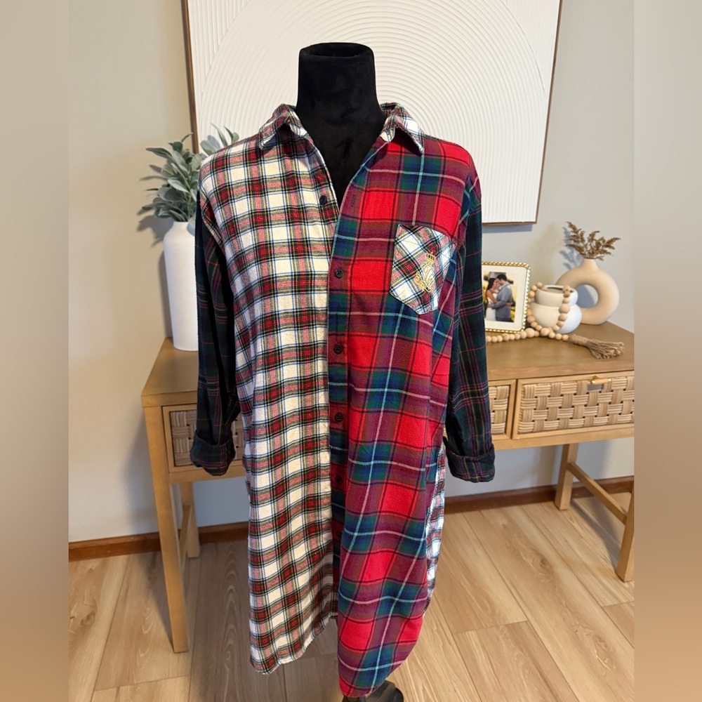 Ralph Lauren Multicolor Plaid Shirt Size M Color Block Classic Americana Style